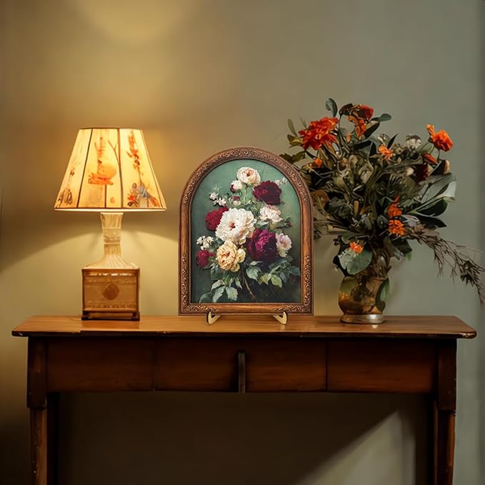 Vintage Floral Wall Art Sign for Farmhouse Decor, Classic Flower Bouquet Wall Decor, 8x10 Inch