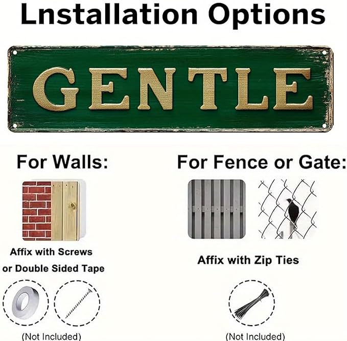 GENTLE Vintage Metal Sign Street Sign Funny Man Cave Decor Accessories for Home, Bar, Bathroom, Bedroom Unique Retro Tin Signs for Outdoor 4 X 16 inches - Image 4