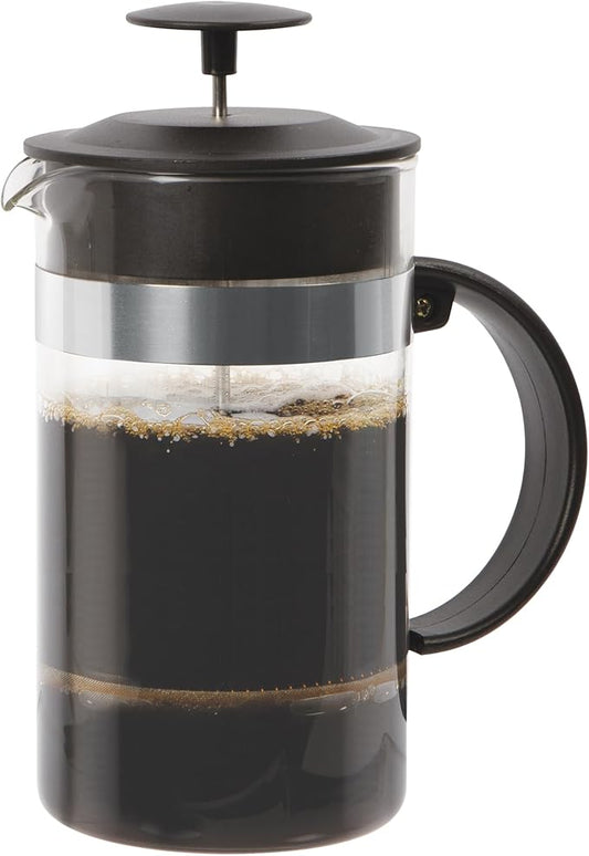 Oggi Triple Mesh Filter French Press Coffee Maker (34 fl oz)- 8 Cup / 1 lt Capacity, Coffee Press, Single Serve Coffee Maker, Stainless Steel Lid & Plunger, Make Great Coffee Gifts, Black