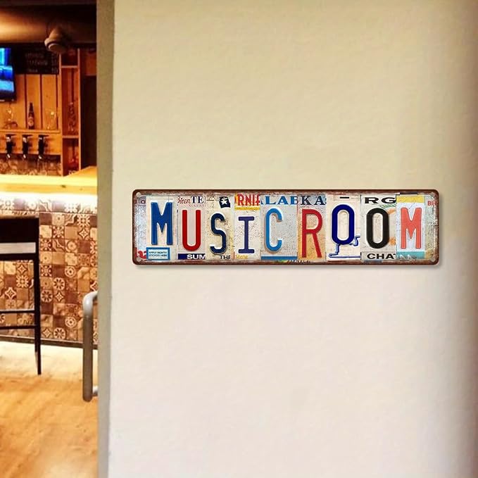 Music Room Metal Sign - Vintage Aluminum Tin Wall Art 4x16 Inch - Garage Band Studio Bar Decor - Image 7