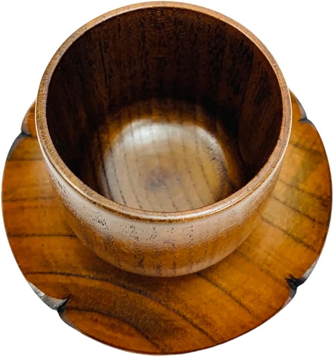 JapanBargain 4103x2, Wooden Tea Cup Saucer Coaster Japanese Zen Style Teacup Saucers, Pack of 2
