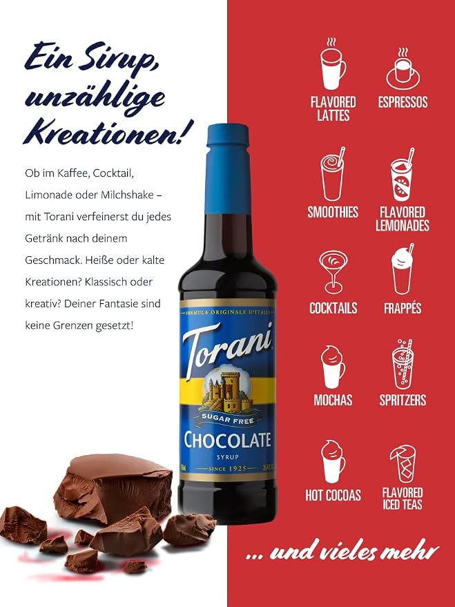 Torani Sugar Free Chocolate Syrup, 25.4 Ounce - Image 3