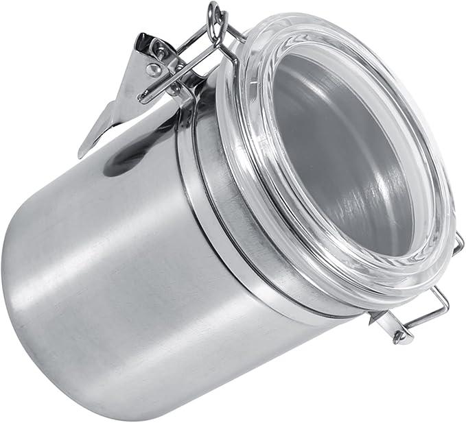Stainless Steel Kitchen Food Storage Container Bottle For Sugar Tea Coffee Beans Dry Goods Transparent Cover Easy To Use Kitchen Canister (Large Size (37.4 X 18.9 X 6.7in))