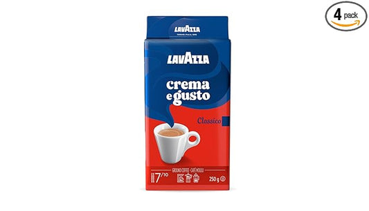Lavazza Crema e Gusto Ground Coffee Blend, Espresso Dark Roast, 8.8 Ounce (Pack of 4)