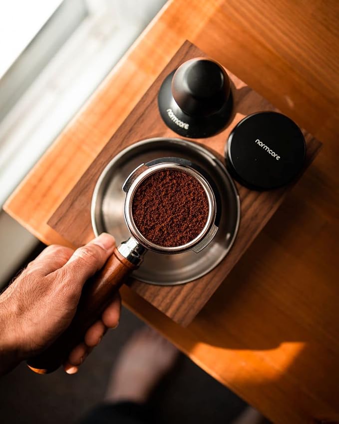 Normcore 58.5mm Coffee Tamper V4 - Spring-Loaded Tamper with 15lb / 25lb / 30lbs Replacement Springs - Anodized Aluminum Handle and Stand - Stainless Steel Flat Base,Black - Image 5