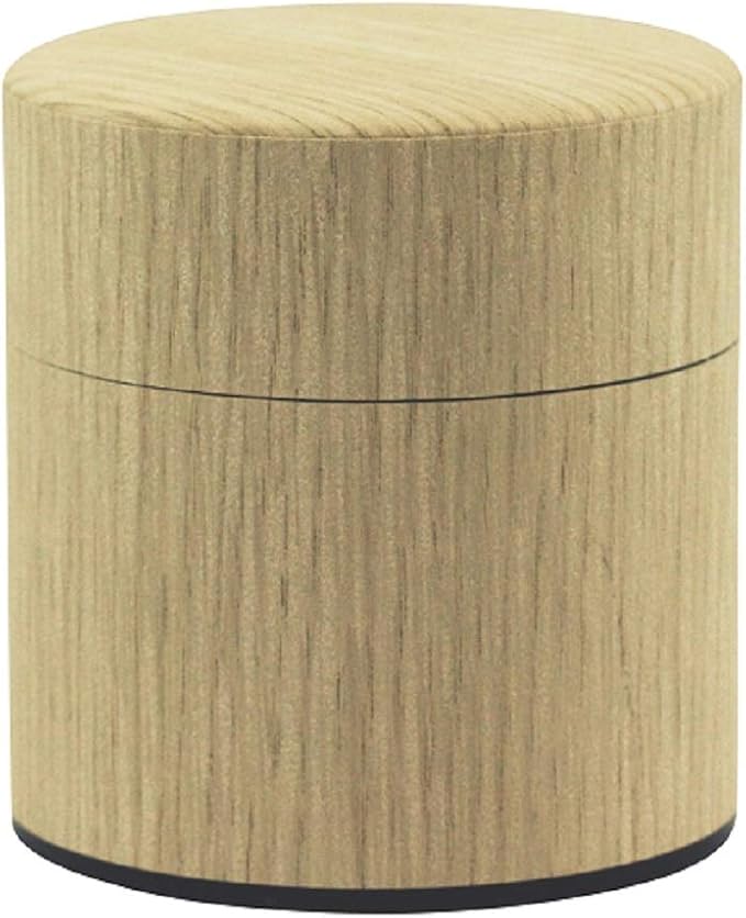 Natural Wood Tea Tin Canister : Oak/Wide 3.5oz (100g), Japan