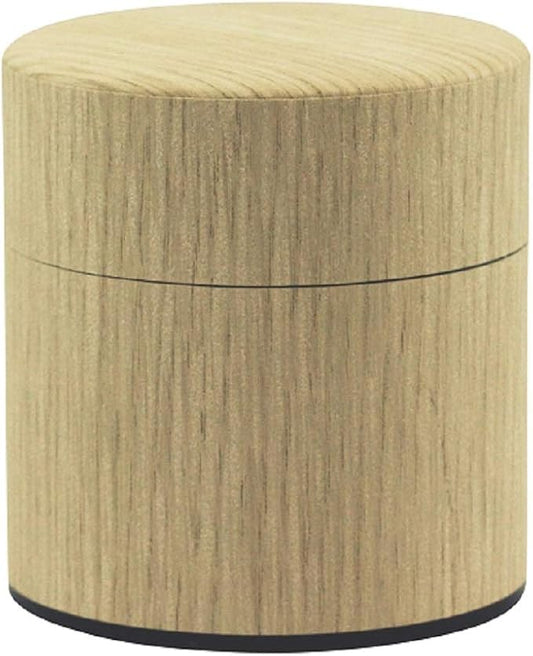 Natural Wood Tea Tin Canister : Oak/Wide 3.5oz (100g), Japan