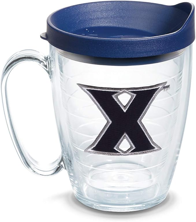 Tervis Xavier Musketeers Logo Tumbler with Emblem and Navy Lid 16oz Mug, Clear