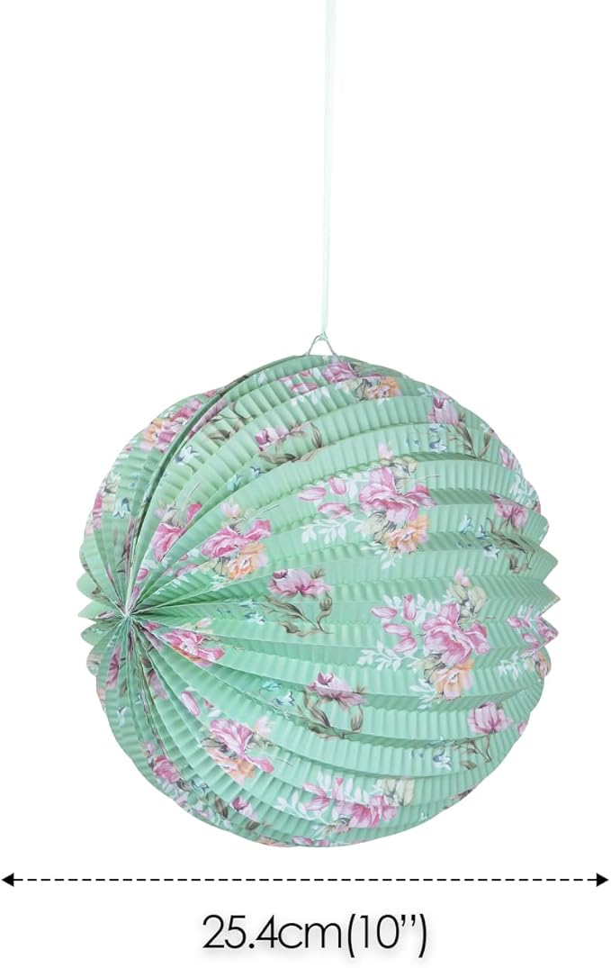 Talking Tables Tea Party Decorations Floral Paper Lantern Plates Vintage Party for Birthdays, Bridal shower, Baby shower, 3 Sizes, Pack of 3, Pastel colors, Model: