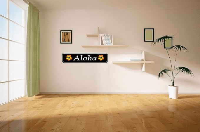 Aloha Floral Sign - Tropical Beach House Decor - Vintage Style Metal Wall Art for Tiki Bar, Patio, or Home, 16x4 Inch Hawaiian Sign - Image 5