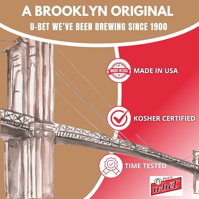 FOX’S U-BET Syrup Bottle – Brooklyn Original Since 1900, Thick, No High Fructose Corn Syrup, Kosher Certified, Fat Free, For Egg Creams, Coffee, Milkshakes & Desserts, 20 oz (1-Pack, Coffee) - Image 6