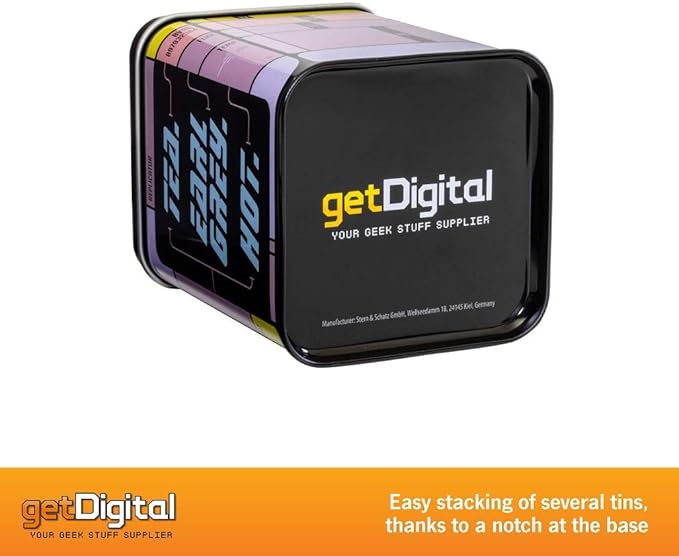 getDigital Tea Tin, Tea. Earl Grey. Hot. - Metal caddy with lid for loose leaf tea storage - Shows the replicator interface from a classic Sci-Fi TV Show - Capacity 17 fl oz