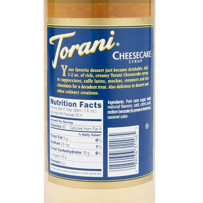 Torani Cheesecake Syrup, 750 ml - Image 2
