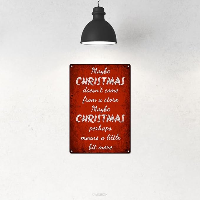 Christmas Signs Home Decor Vintage Art Poster Metal Hanging Plaque Kitchen Cafe Bar Farmhouse Porch Yard Outdoor Indoor Decorations Funny Xmas Gift 8X12 Inch (Christmas Quote Sign) - Image 4
