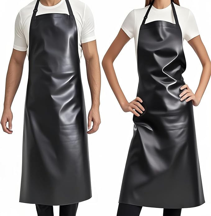 GoldPig Heavy-Duty Waterproof Apron, Chemical Resistant Rubber Vinyl for Industrial, Lab, Kitchen, Butcher & Grilling (40")