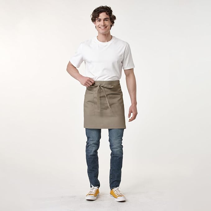 Waist Apron for Men Server Bistro Half 4251BY | Adjustable Half Bistro Apron for Waiters Bartenders, Polyester Cotton Canvas, Durable & Comfortable - Image 6