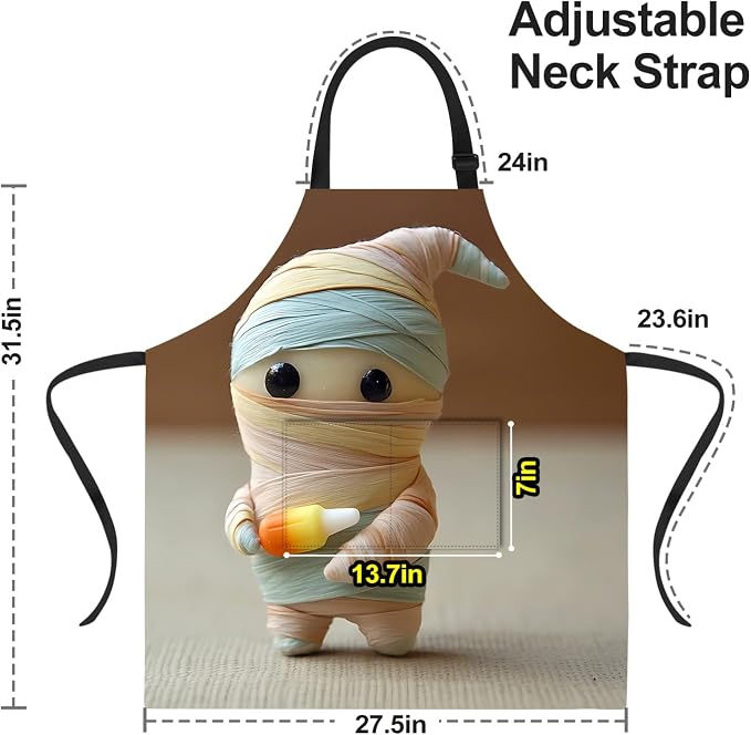 Funny Cat Apron with 2 Pockets Waterproof for Men Women Kitchen Garden Decor - Image 2