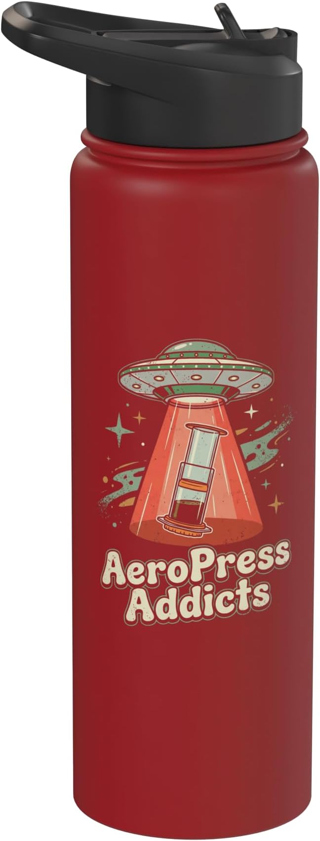 UFO AeroPress Funny Coffee Shirts Sci-Fi AeroPress Brewing Stainless Steel Insulated Water Bottle
