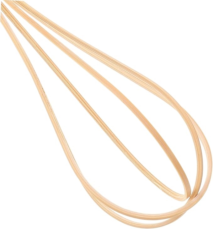 Manual Egg Beater Bamboo Handle Multipurpose Kitchen Whisk for Egg Dough Flour Comfortable to Hold Dishwasher Safe