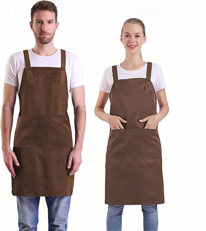 BIGHAS H Back Style Apron with Pocket for Women, Men Adjustable Large Size Comfortable, Kitchen, Home, Cooking 12 Colors by BIGHAS