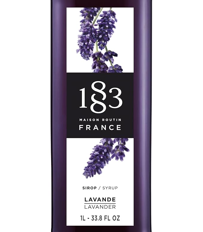 1883 Lavender Syrup for Drinks – 1 Liter Plastic Bottles (Pack of 6)