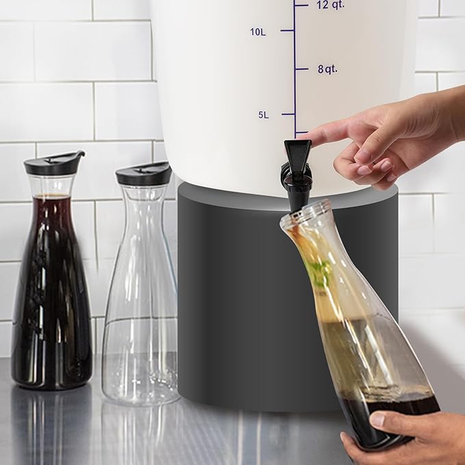 Snap! Cold Brew Round Bucket- 5 gallon Commercial Cold Brew System,Cold Brew Coffee Set-Whtie