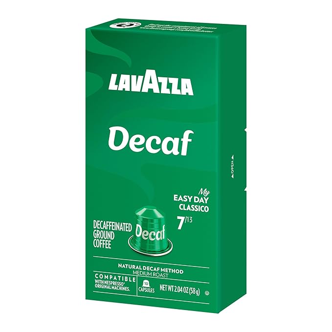 Lavazza Espresso Maestro Decaf (DEK) Aluminum Capsules Compatible with Nespresso* Original Machines, Medium Espresso Roast, Arabica and Robusta Blend, Packaging Vary,10 Count(Pack of 12)