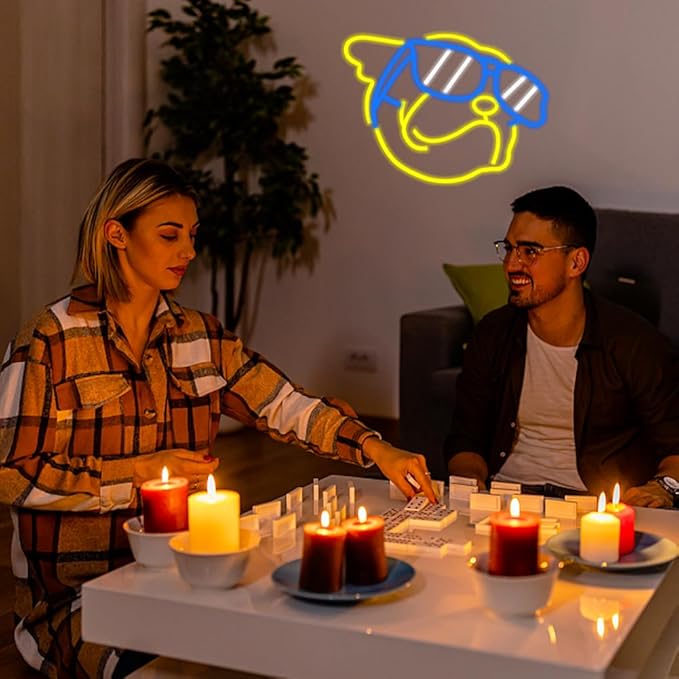 Dog Neon Signs for Wall Decor, Bulldog LED Neon Lights Signs Animal Neon Sign USB Powered Led Light Signs for Pet Shop Birthday Party Bedroom Decor Gifts for Children Kids Girl