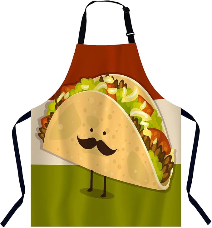 Cute Little Taco Chefs Apron, Cooking and Baking Apron for Men and Women, Kitchen Apron, Butchers Apron, BBQ & Catering Bibs by Unknown
