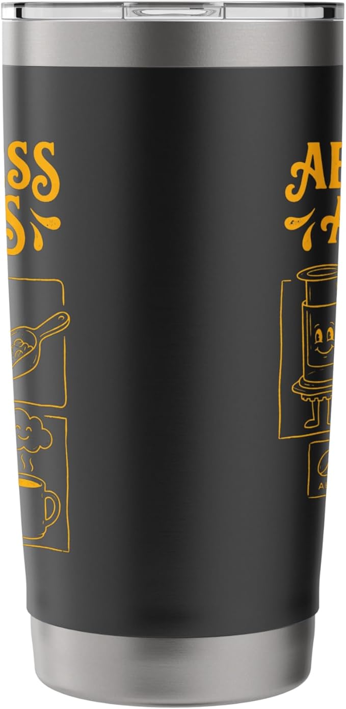 Kawaii Coffee Brewing Characters Shirts AeroPress Addicts Stainless Steel Insulated Tumbler