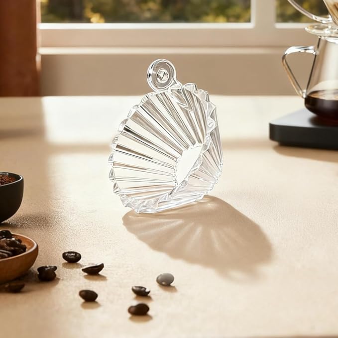 CAFEMASY Pour Over Coffee Drip Assistant Paper Filter Presser Shape Fixed Tool For V60 & Basket Filters Small Funnel for Manual Coffee Grinder