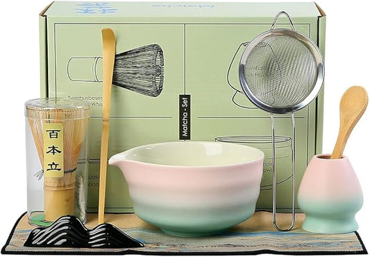 7matcha whisk set - 1Matcha Bowl ，1 matcha whisk, 8pcs matcha kit Gradient matcha set