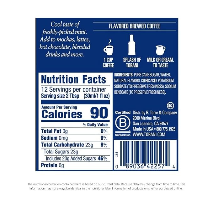 Torani Peppermint Syrup 12.7 Fl Oz (Pack of 1) - Image 2