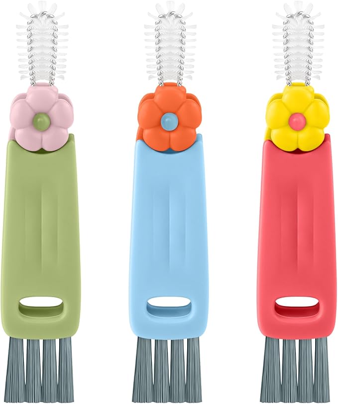Wanme 3 in 1 Cup Lid Gap Cleaning Brush Set, Multifunctional Bottle Cleaning Brush, Cup Lid Gap Cleaner, Home Kitchen Crevice Brush Tools by Wanme