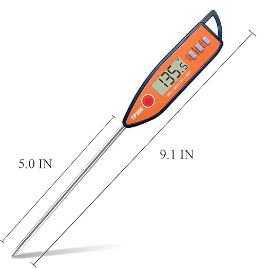 Digital Meat & Milk Thermometer - Instant Read Probe for Cooking, BBQ, Grill, Deep Fry, Roast & Baking