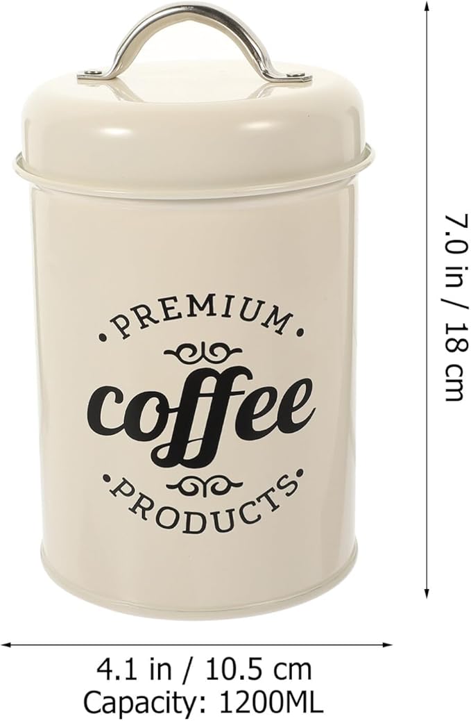 Luxshiny Metal Coffee Canister 40 Oz Airtight Tea Storage Jar Multi-Function Kitchen Container for Candy Snacks Loose Beans