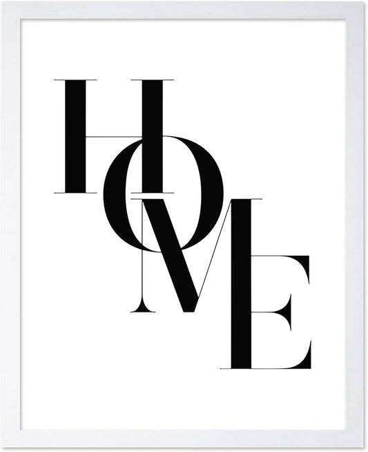 Poster Master Vintage Unique Poster - Retro Minimalist Print - Home, Letters, Typography, Black and White, Simple - Gift for Artist, Friend - Wall Decor for Living Room, Dorm, 16x20 White Framed