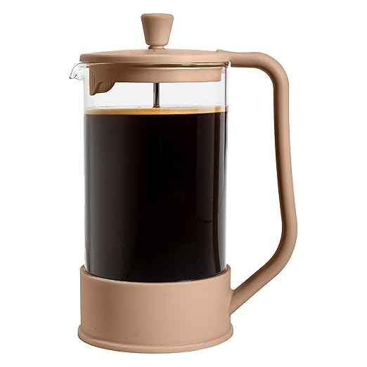Primula French Press Coffee Maker, Heat Resistant Borosilicate Glass with Stainless Steel Filters, 8 Cup, 34 oz, Caramel