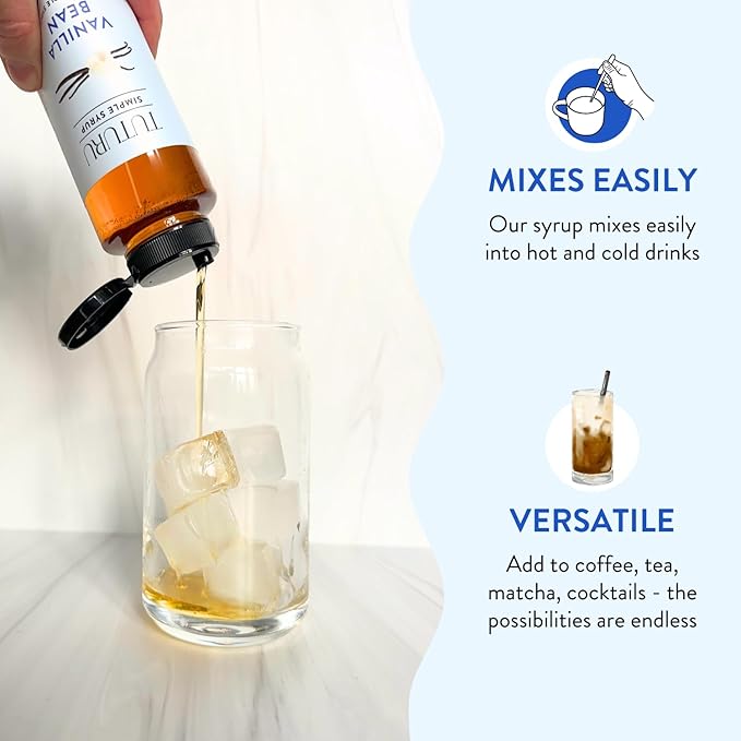 Spring Syrup Bundle - Lavender Simple Syrup and Vanilla Simple Syrup for Coffee, Cocktails, Matcha - Sweetened with real Honey and Agave Nectar - Infused with Real Spices - 13.5 oz (2 Pack)