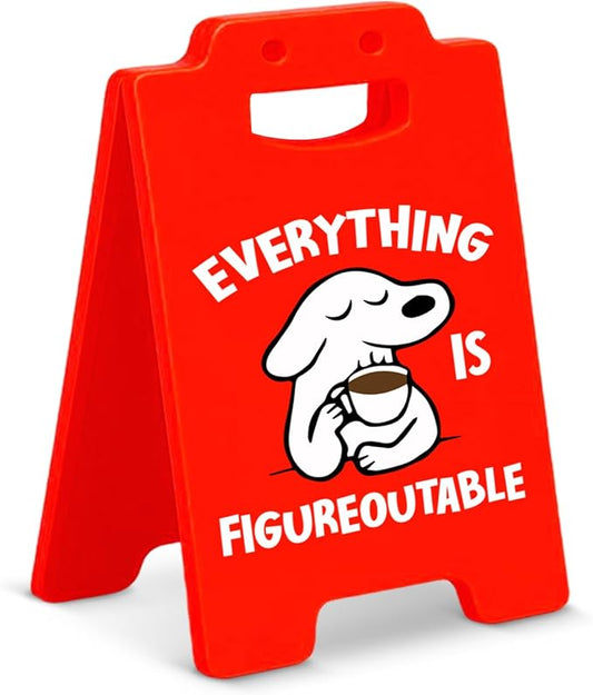 Inspirational Sign - Positive Affirmations Quote Everything Is Figureoutable Home Office Cubicle Decor, Motivational Gifts for Women Men Coworkers Friends by Unknown