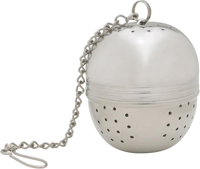 HIC Loose Tea Leaf Tea Strainer and Herbal Infuser, 18/8 Stainless Steel, Pierced Tea Ball, 1.75-Inch