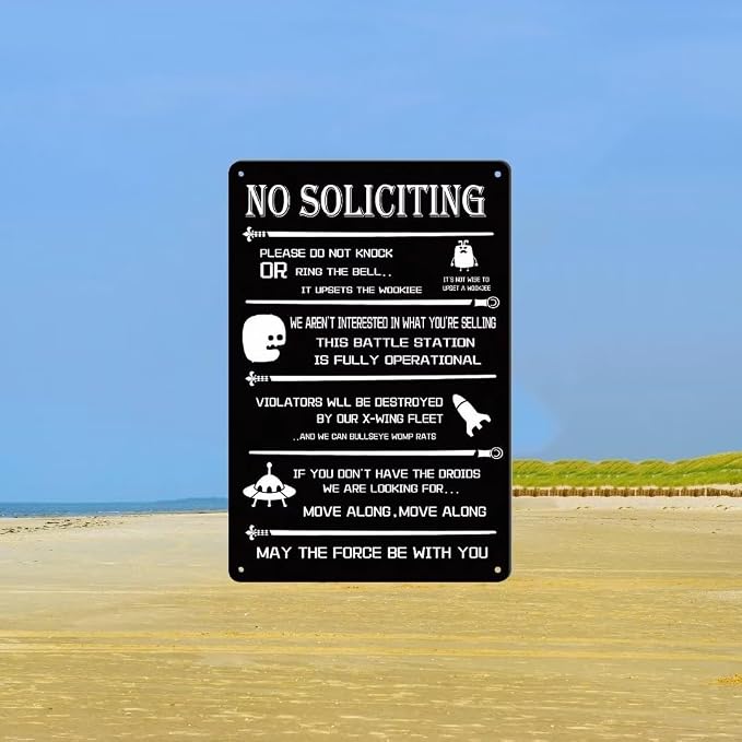 No Soliciting Sign for House Funny No Soliciting Signs for House Door Office Business Please Do Not Knock or Ring The Bell Modern Design Metal Sign for Indoor and Outdoor Use 12" x 8" - Image 7