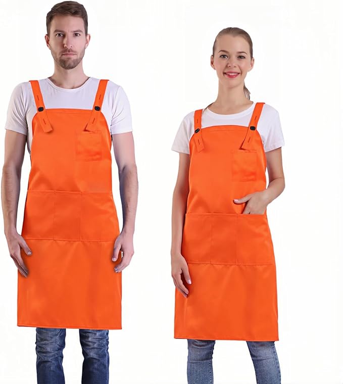 BIGHAS H Back Style Apron with Pocket for Women, Men Adjustable Large Size Comfortable, Kitchen, Home, Cooking 12 Colors by BIGHAS