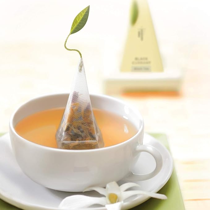 Tea Forte Premium Petite Presentation Box Gift Set Sampler, 10 Count, 2 of Each Blend Individually Wrapped Handcrafted Pyramid Infuser Bags, Lotus Tea