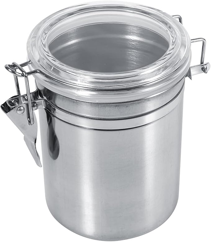 Stainless Steel Kitchen Food Storage Container Bottle For Sugar Tea Coffee Beans Dry Goods Transparent Cover Easy To Use Kitchen Canister (Large Size (37.4 X 18.9 X 6.7in))