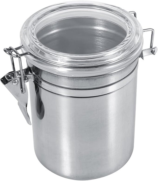 Stainless Steel Kitchen Food Storage Container Bottle For Sugar Tea Coffee Beans Dry Goods Transparent Cover Easy To Use Kitchen Canister (Large Size (37.4 X 18.9 X 6.7in))