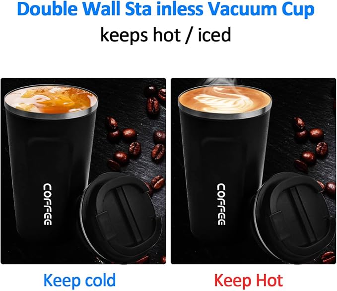 MOMSIV 17oz Travel Mug, Insulated Coffee Cup with Leakproof Lid, Vacuum Stainless Steel Double Walled Reusable Tumbler for Hot and Cold Water Coffee and Tea In Travel and Car
