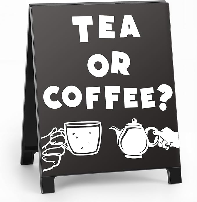 Coffee Bar Accessories Decor: Black Coffee Station Corner Decorations Sign for Kitchen Tabletop Desk Shelf