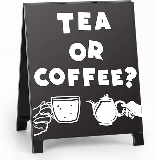 Coffee Bar Accessories Decor: Black Coffee Station Corner Decorations Sign for Kitchen Tabletop Desk Shelf