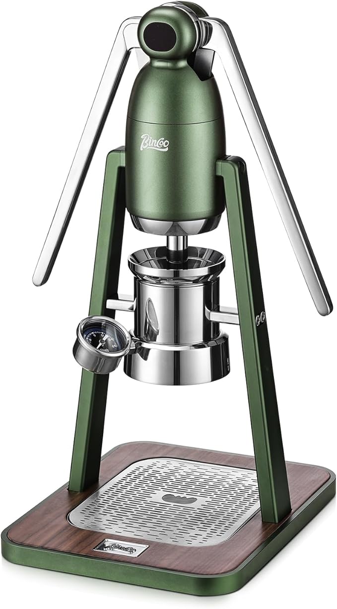 Bincoo Manual Espresso Maker Set - Hand Press Espresso Machine – 12Bar Pressure Profiling, Dual-Lever Manual Coffee Maker with Pre-Infusion, Portable for Custom Espresso Shots, Stainless Steel